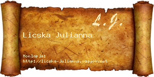 Licska Julianna névjegykártya